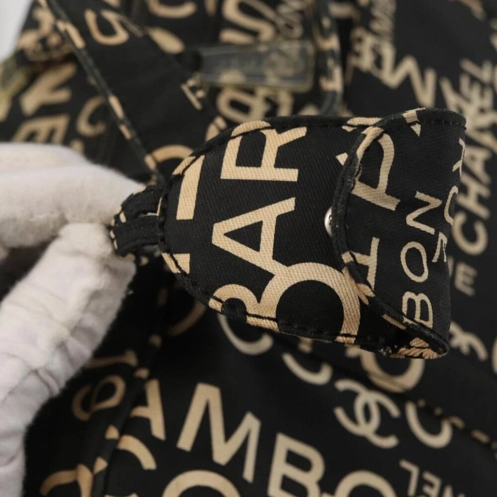 CHANEL Bysy Line Boston Bag Canvas Black CC Auth bs30986 - Picture 8 of 16